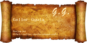 Geller Gyula névjegykártya